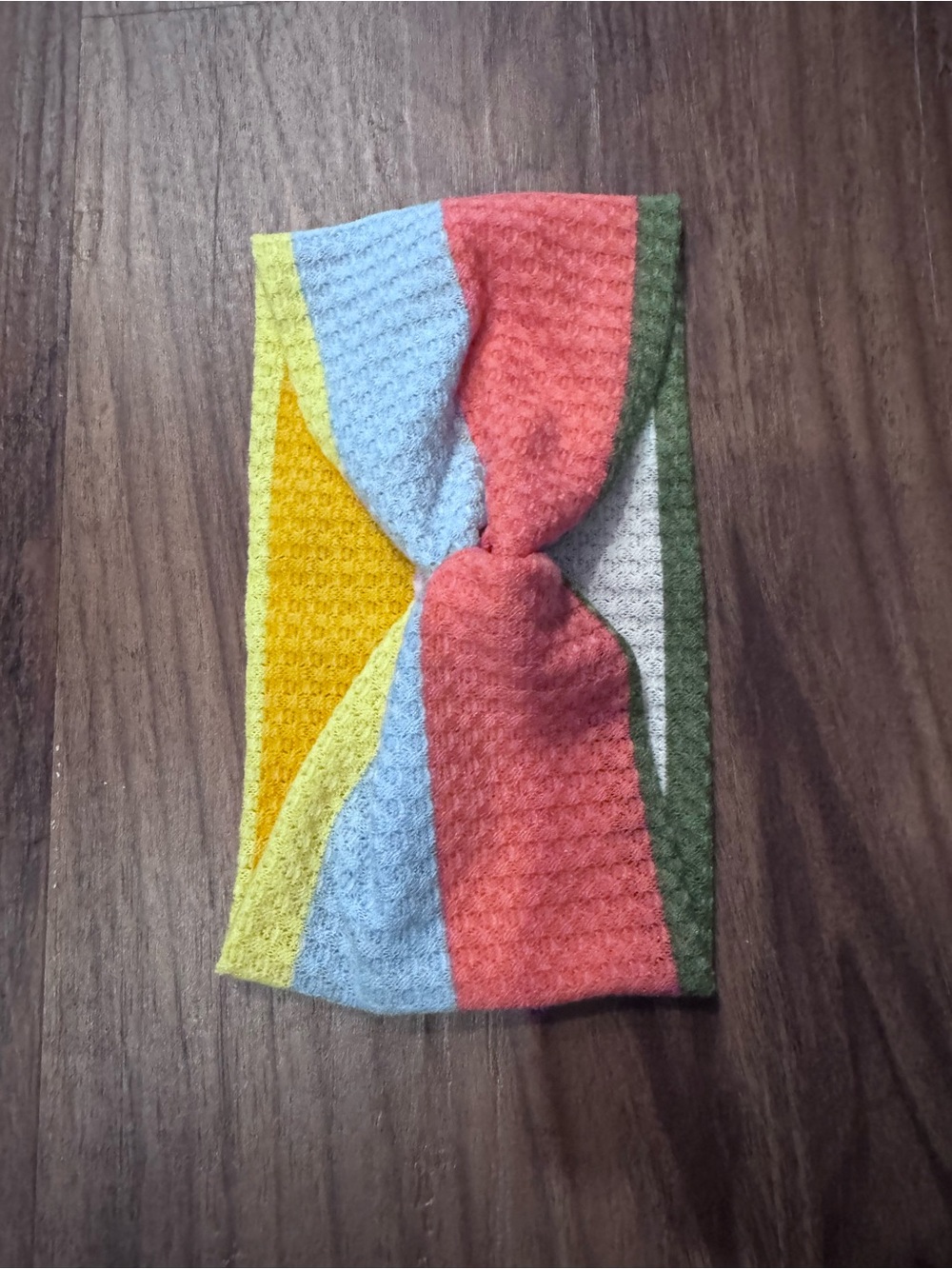 Multicolor Knotted Women's Headband - Coral, Yellow, Light Blue, Green